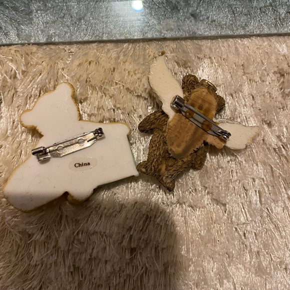 Brown and Yellow M initials  Teddy Bear Figurines - Picture 2 of 2